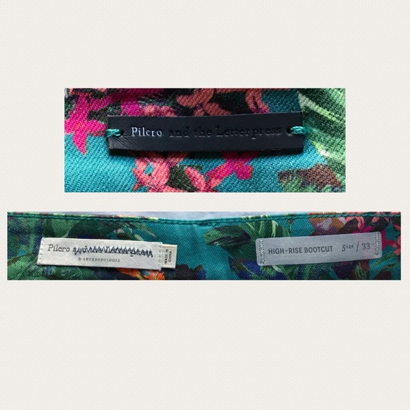 Pilcro Tropical Bootcut Jeans, 33 (blue motif) - Picture 10 of 10